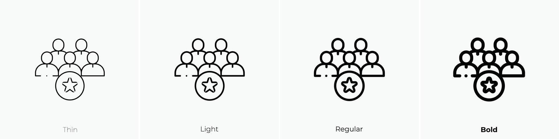 membership icon. Thin, Light, Regular And Bold style design isolated on white background vector