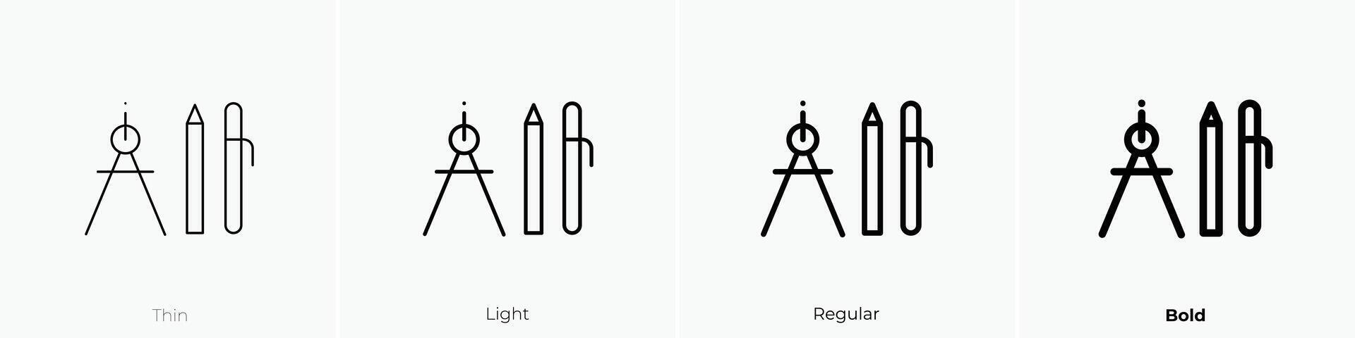 material icon. Thin, Light, Regular And Bold style design isolated on white background vector