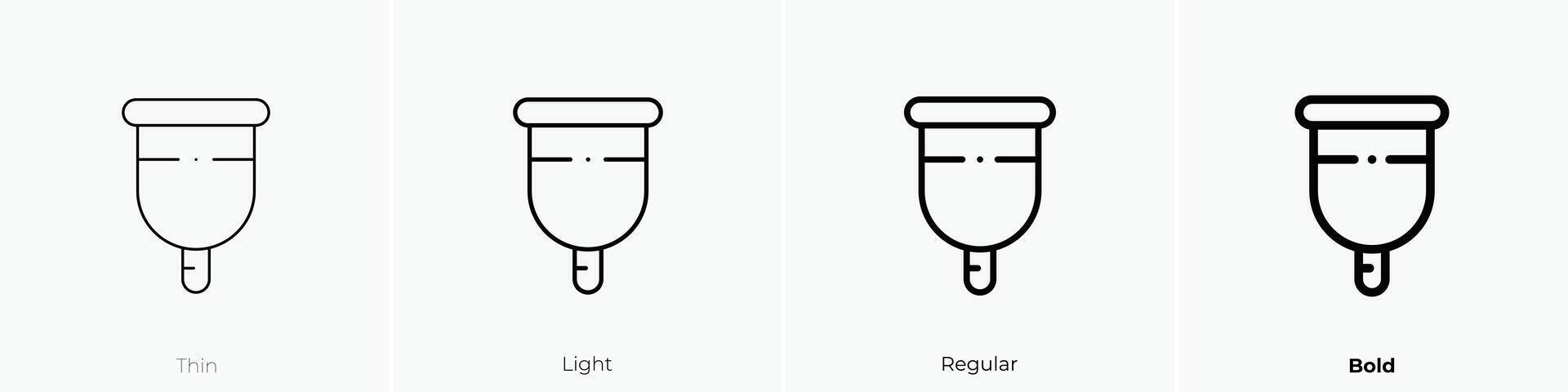 menstrual cup icon. Thin, Light, Regular And Bold style design isolated on white background vector