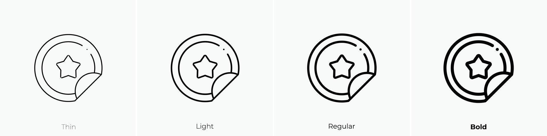 medal icon. Thin, Light, Regular And Bold style design isolated on white background vector