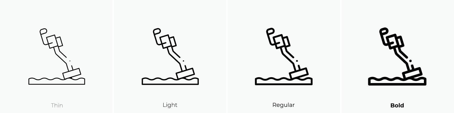 metal detector icono. delgado, luz, regular y negrita estilo diseño aislado en blanco antecedentes vector