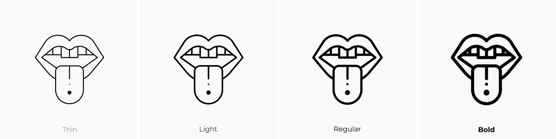 mouth icon. Thin, Light, Regular And Bold style design isolated on white background vector