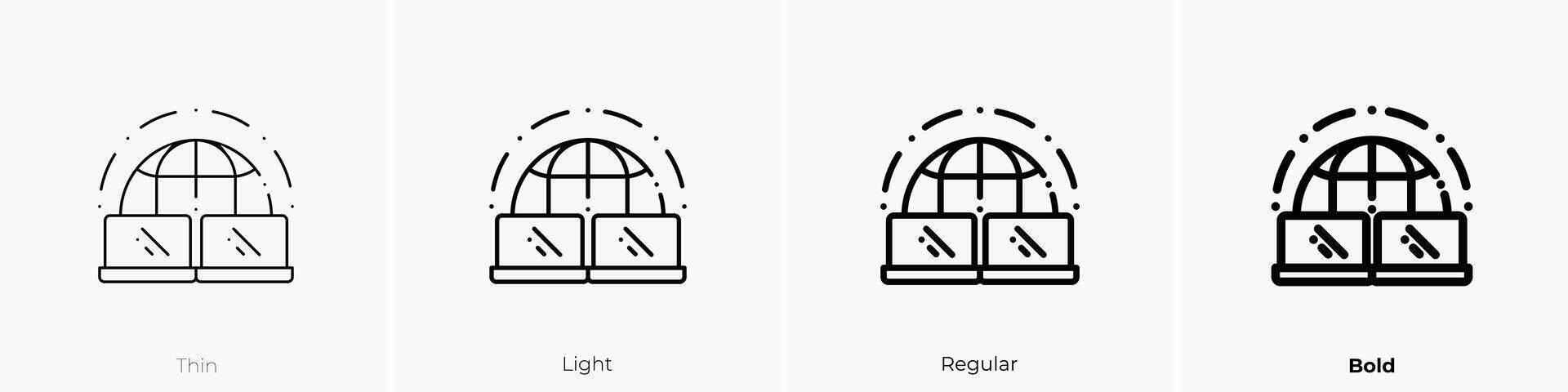 network icon. Thin, Light, Regular And Bold style design isolated on white background vector