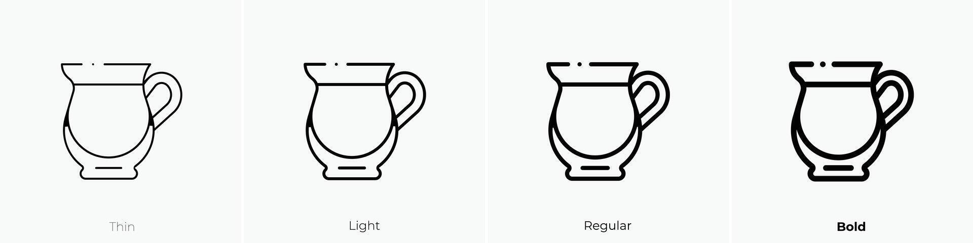 milk jar icon. Thin, Light, Regular And Bold style design isolated on white background vector