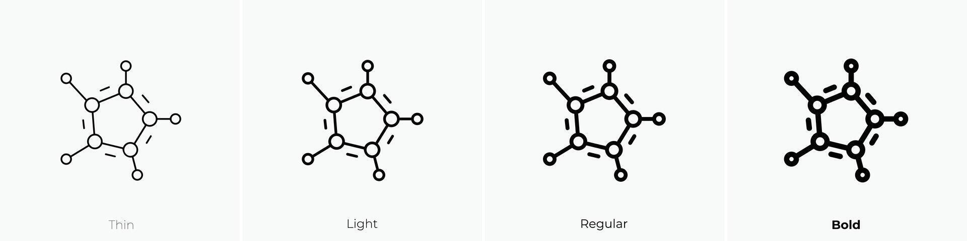 molecular icon. Thin, Light, Regular And Bold style design isolated on white background vector