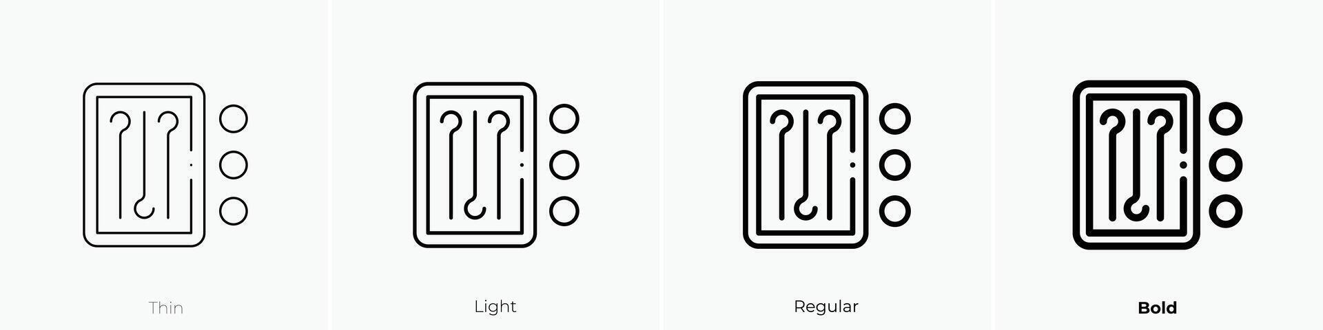 needles icon. Thin, Light, Regular And Bold style design isolated on white background vector