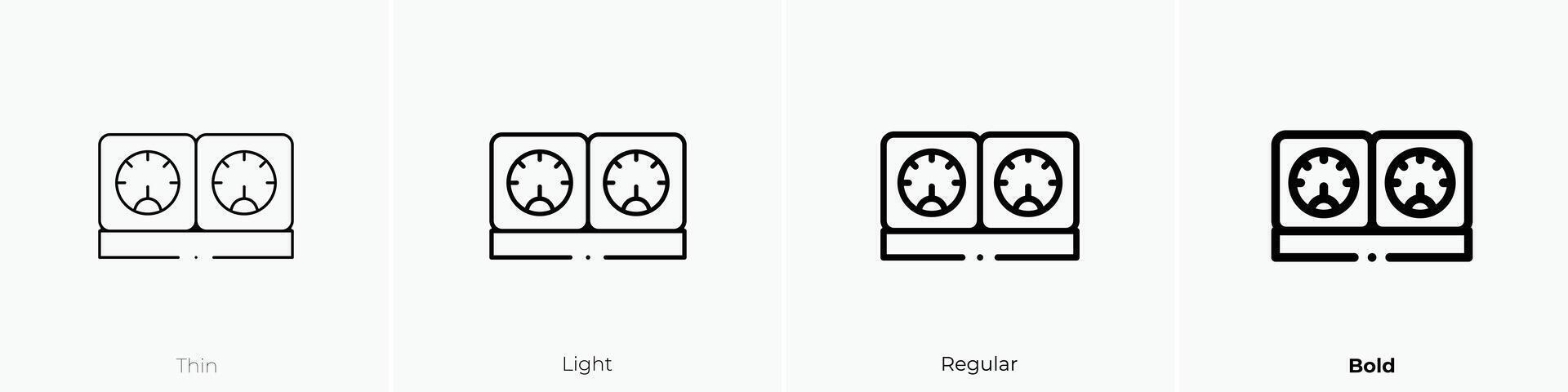 meters icon. Thin, Light, Regular And Bold style design isolated on white background vector