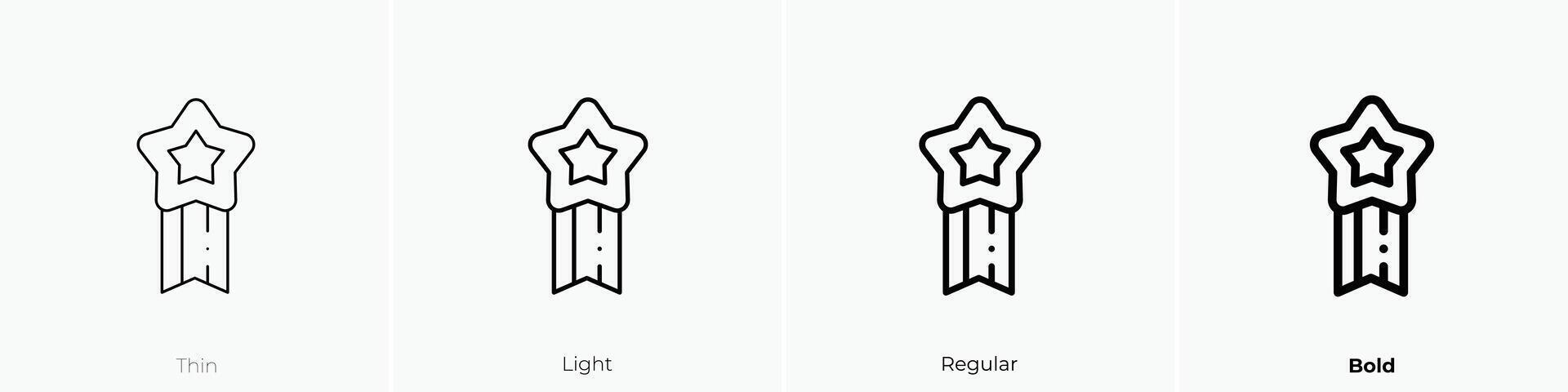 medal icon. Thin, Light, Regular And Bold style design isolated on white background vector