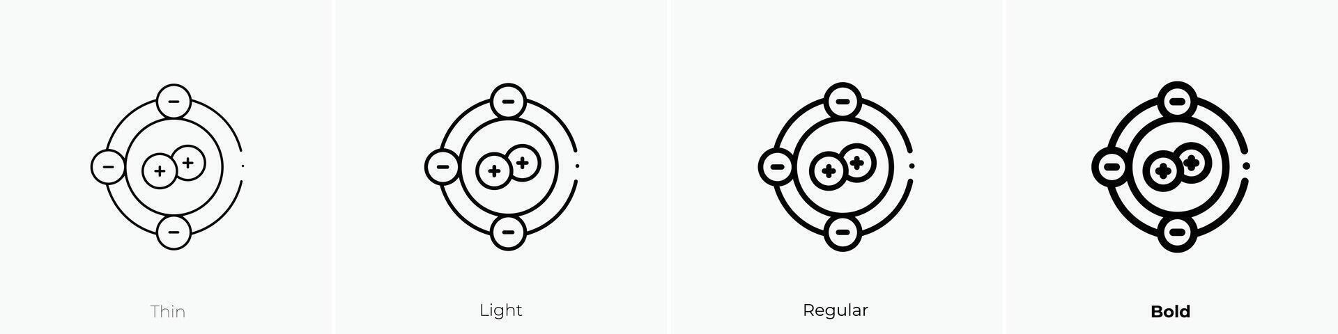 negative ion icon. Thin, Light, Regular And Bold style design isolated on white background vector