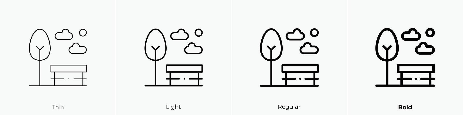 natural park icon. Thin, Light, Regular And Bold style design isolated on white background vector