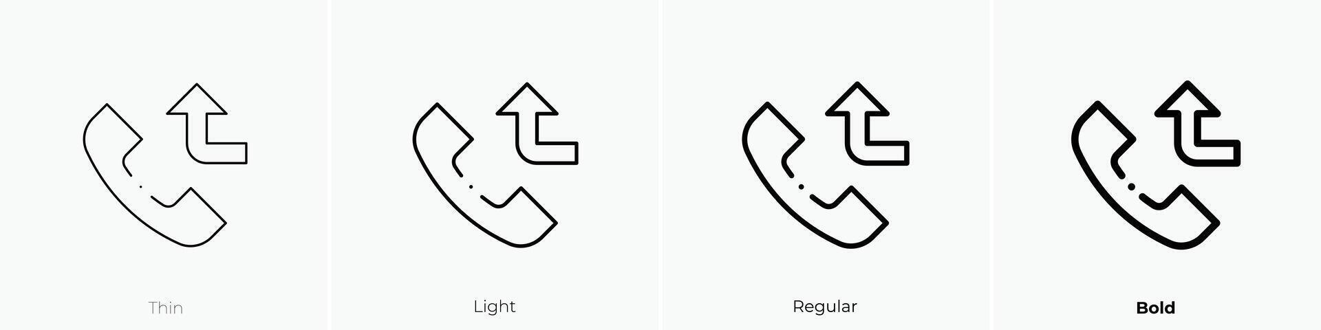 missed call icon. Thin, Light, Regular And Bold style design isolated on white background vector