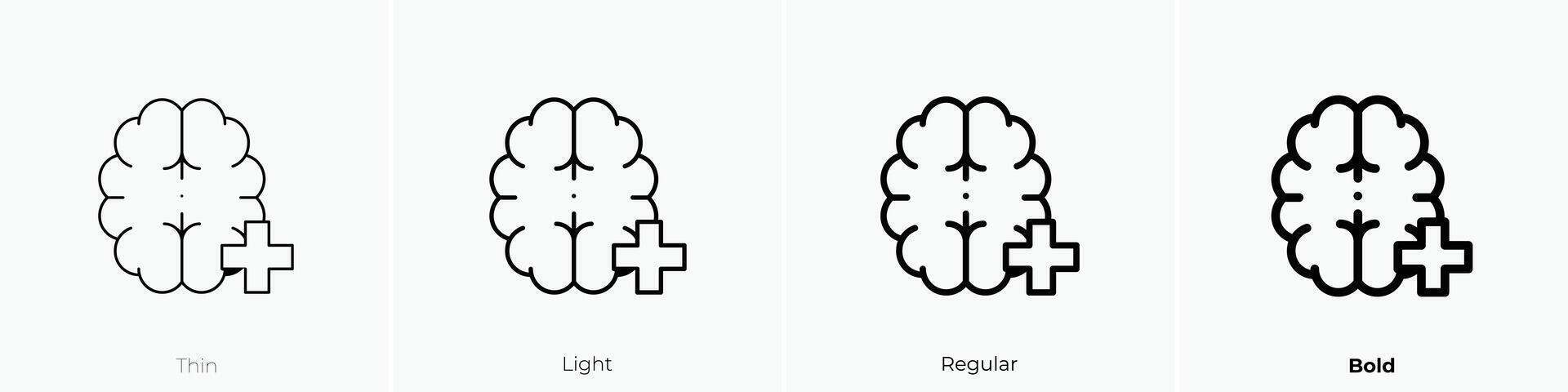 neurocirugía icono. delgado, luz, regular y negrita estilo diseño aislado en blanco antecedentes vector