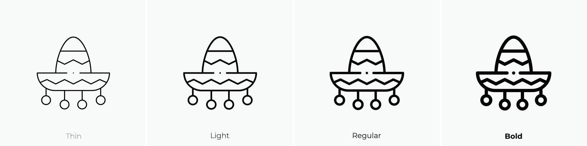 mexican icon. Thin, Light, Regular And Bold style design isolated on white background vector