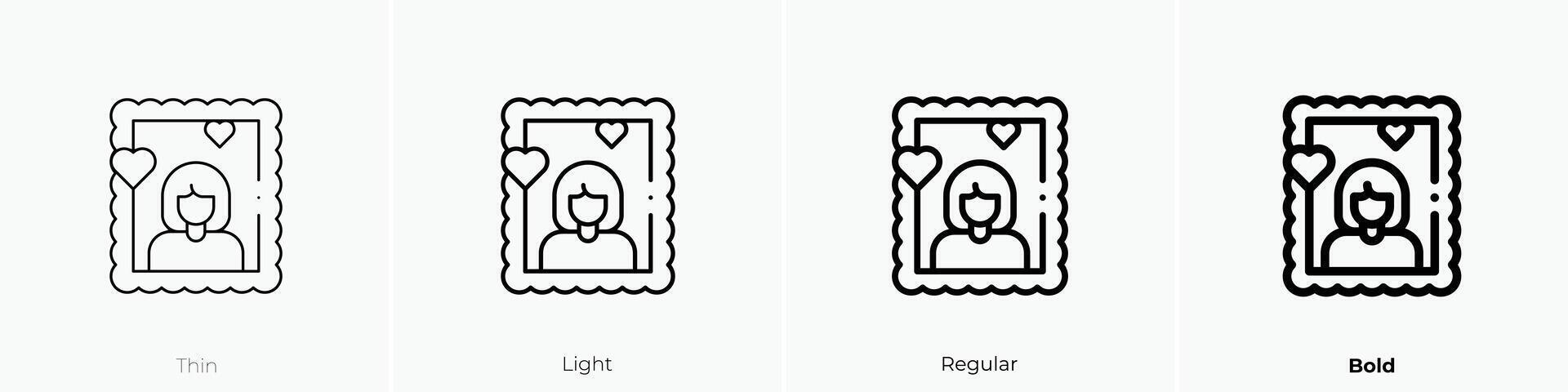 mother icon. Thin, Light, Regular And Bold style design isolated on white background vector