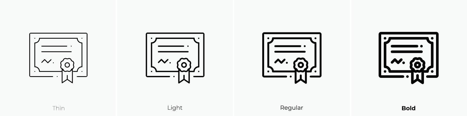 mérito icono. delgado, luz, regular y negrita estilo diseño aislado en blanco antecedentes vector