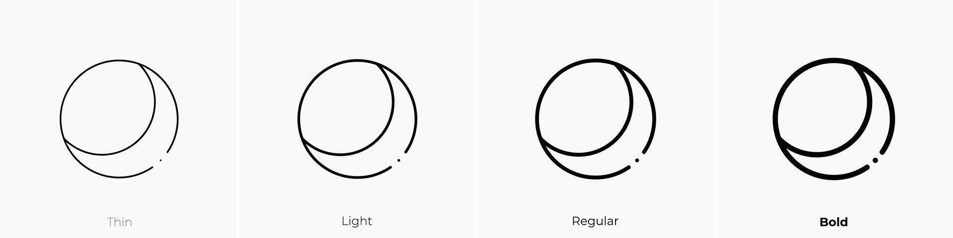 noche modo icono. delgado, luz, regular y negrita estilo diseño aislado en blanco antecedentes vector