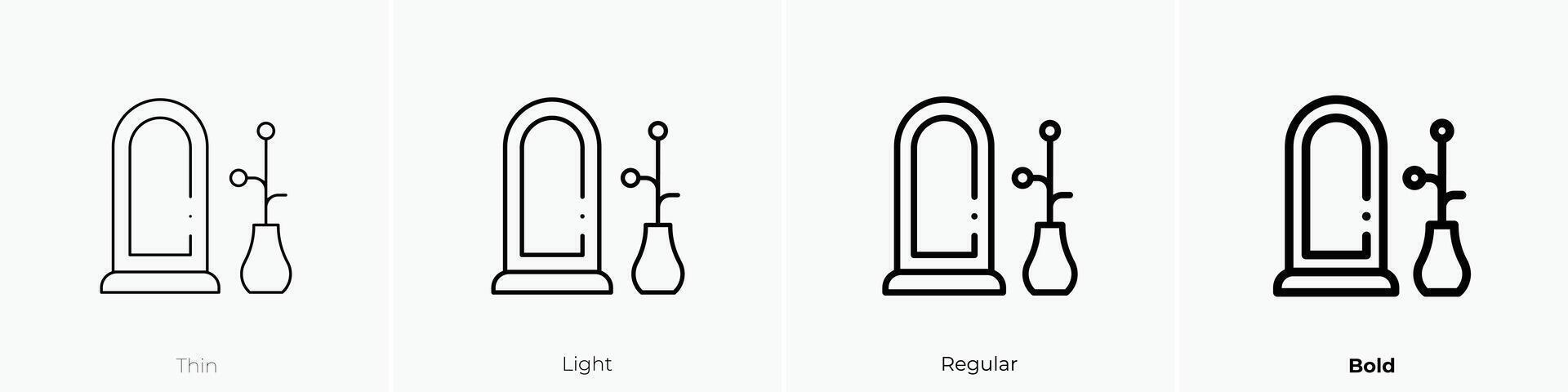 mirror icon. Thin, Light, Regular And Bold style design isolated on white background vector