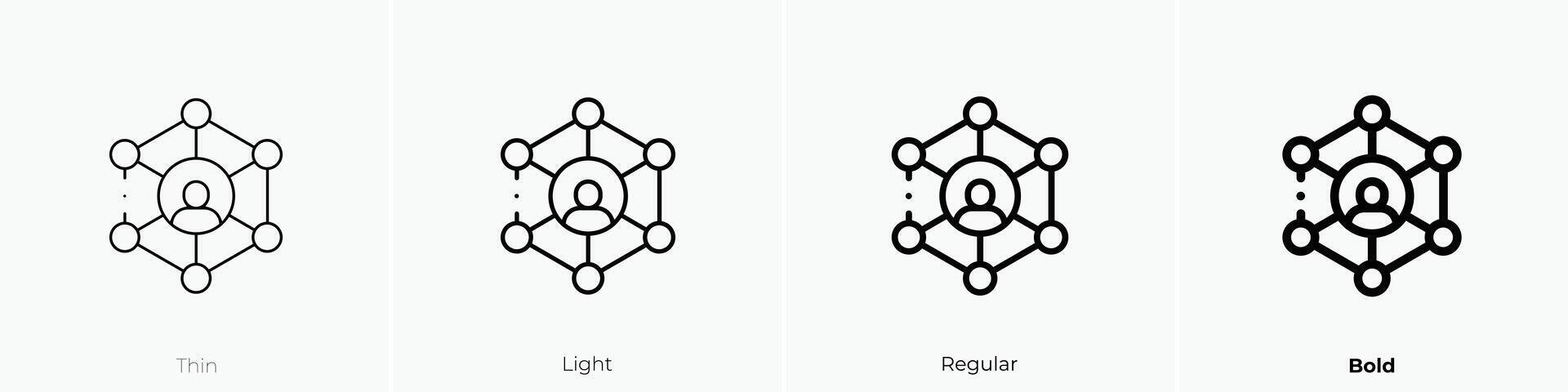 networking icon. Thin, Light, Regular And Bold style design isolated on white background vector