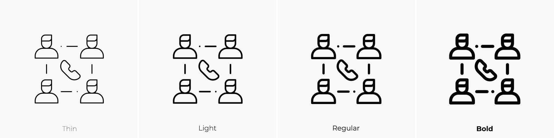 network icon. Thin, Light, Regular And Bold style design isolated on white background vector