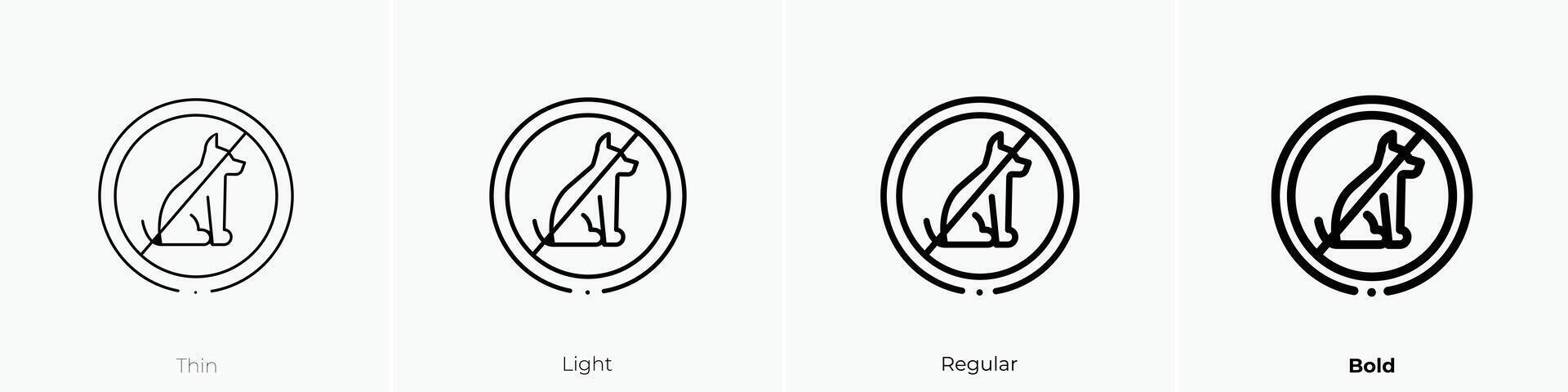 no pets icon. Thin, Light, Regular And Bold style design isolated on white background vector