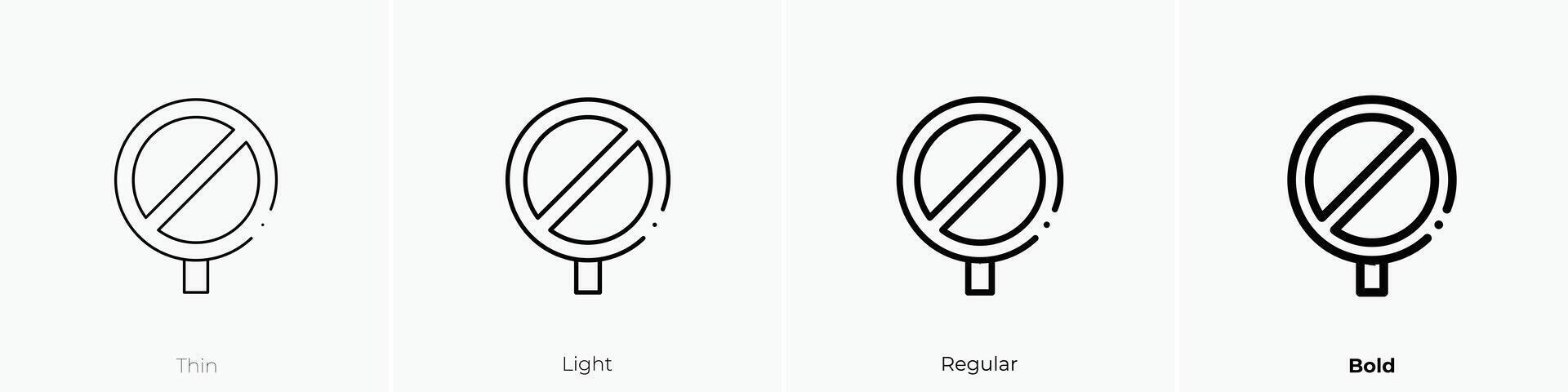 no parking icon. Thin, Light, Regular And Bold style design isolated on white background vector