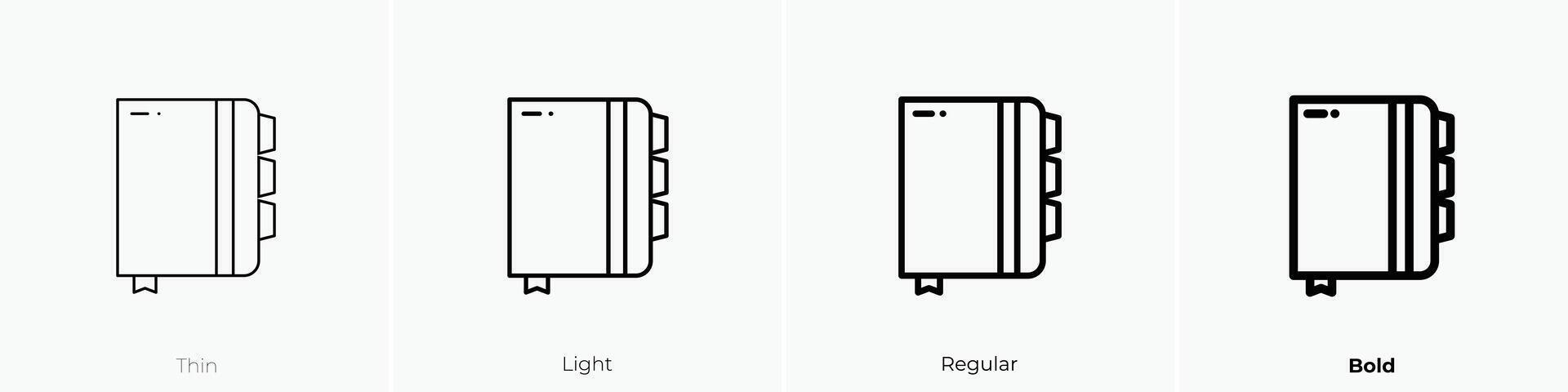 notes icon. Thin, Light, Regular And Bold style design isolated on white background vector