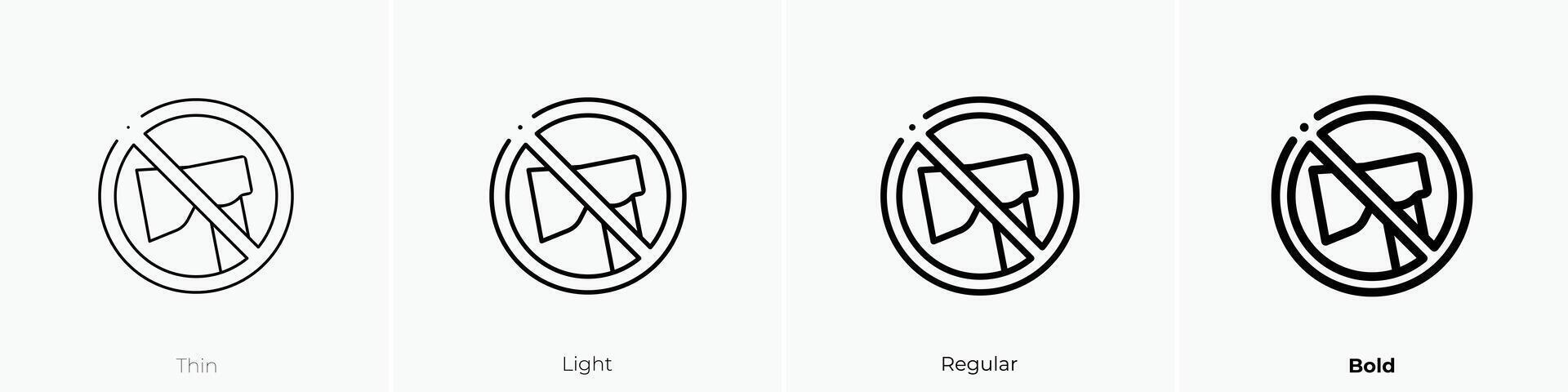 no cut icon. Thin, Light, Regular And Bold style design isolated on white background vector