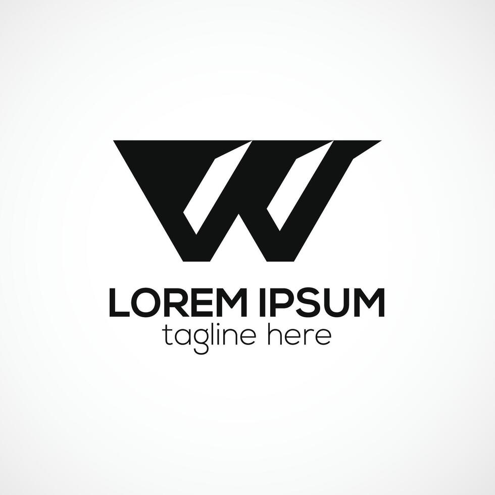 initial W letter monogram abstract logo design concept isolated vector template