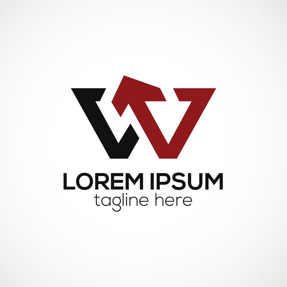 initial W letter monogram abstract logo design concept isolated vector template
