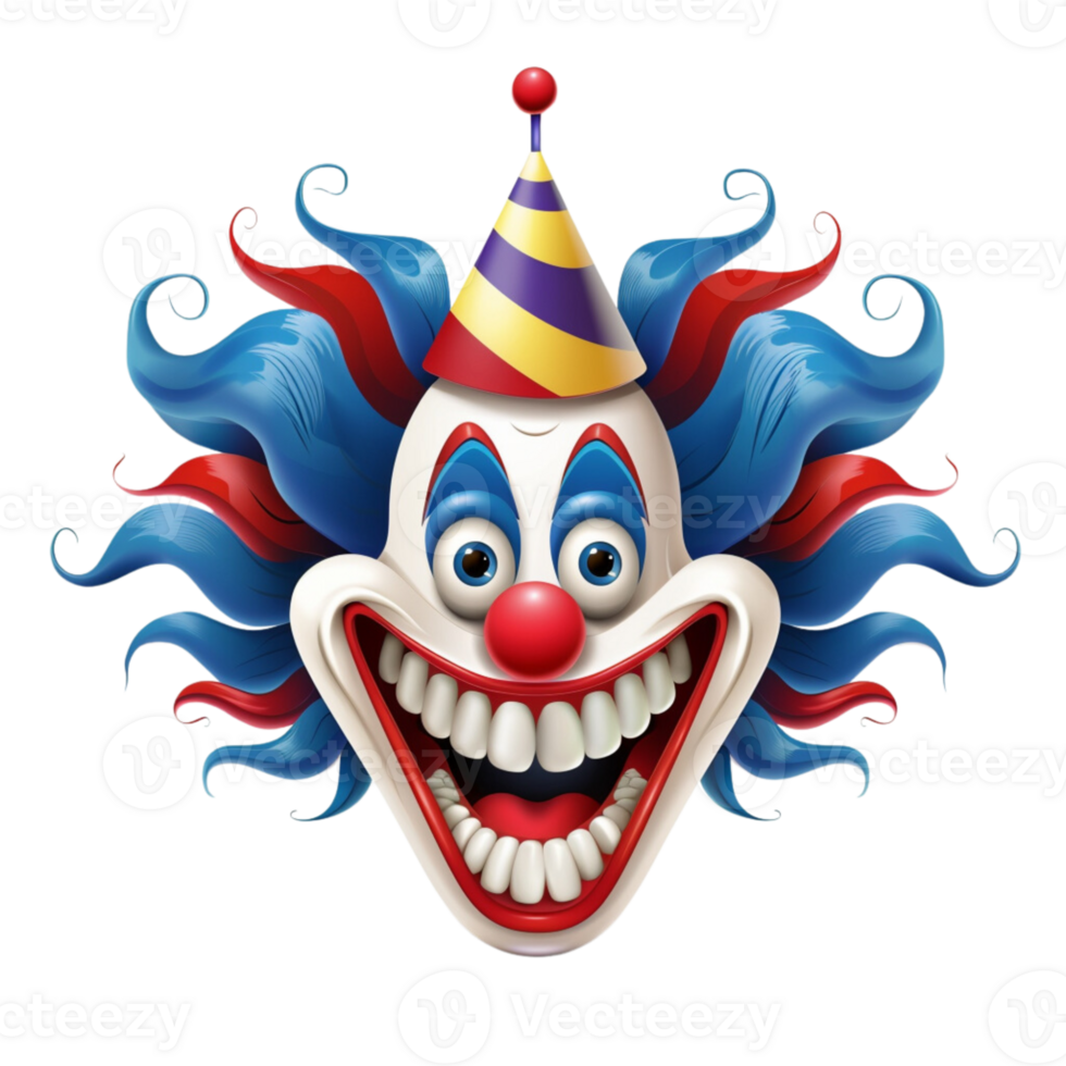 AI generated face cartoon clown png