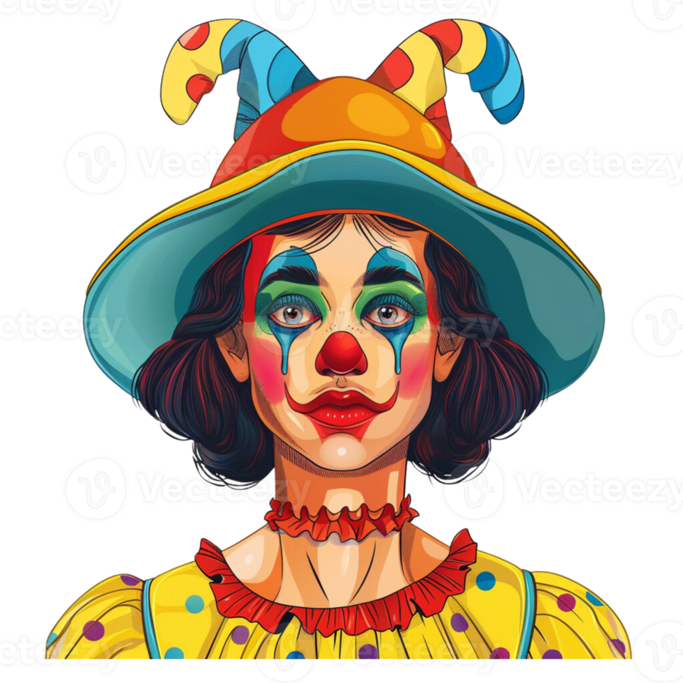 AI generated women cartoon clown png