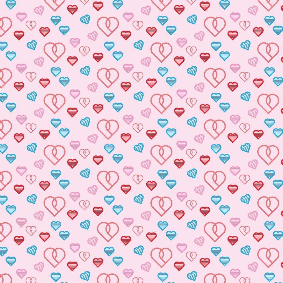 Patterns of hand drawn hearts vector