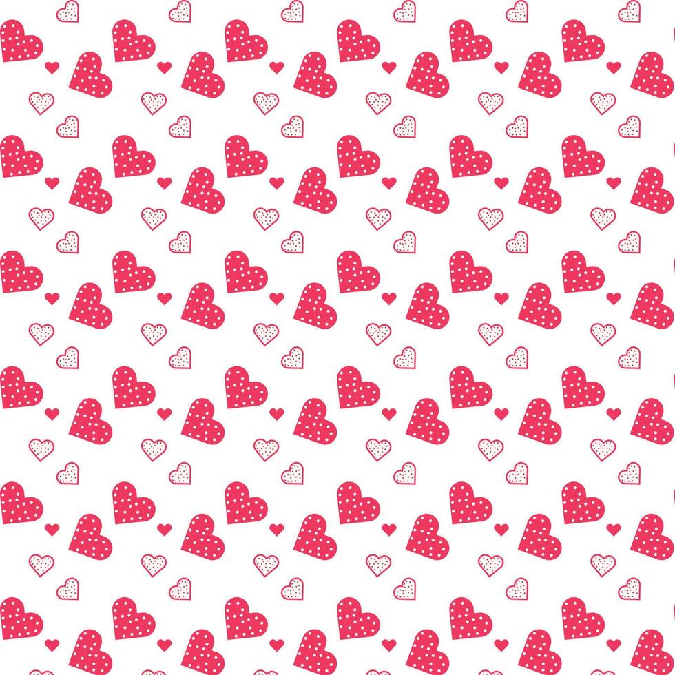 Pattern with dots and hearts vector