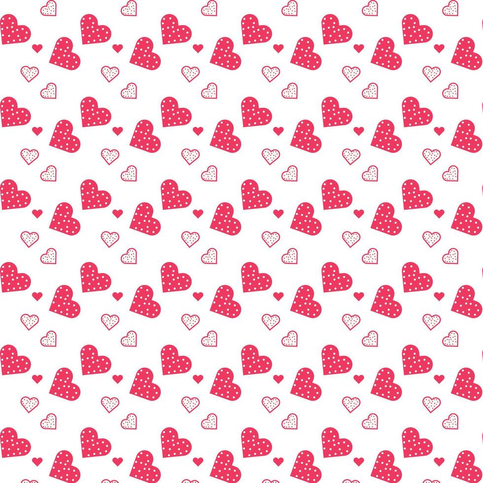 Pattern with dots and hearts vector