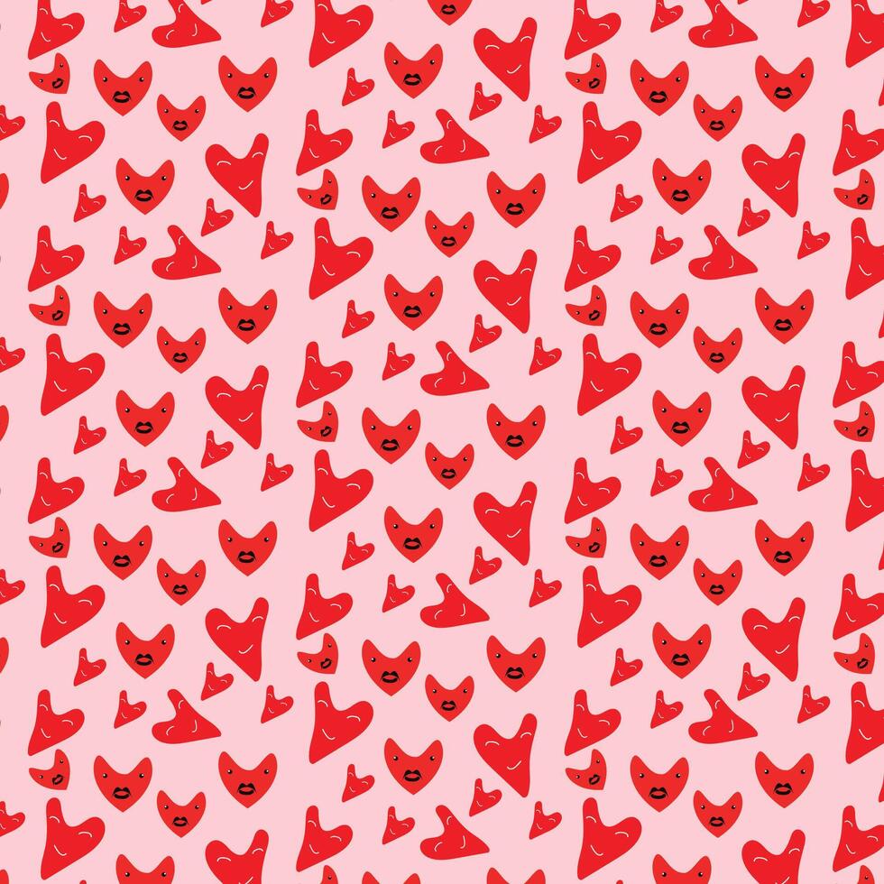 Patterns of hand-drawn hearts vector