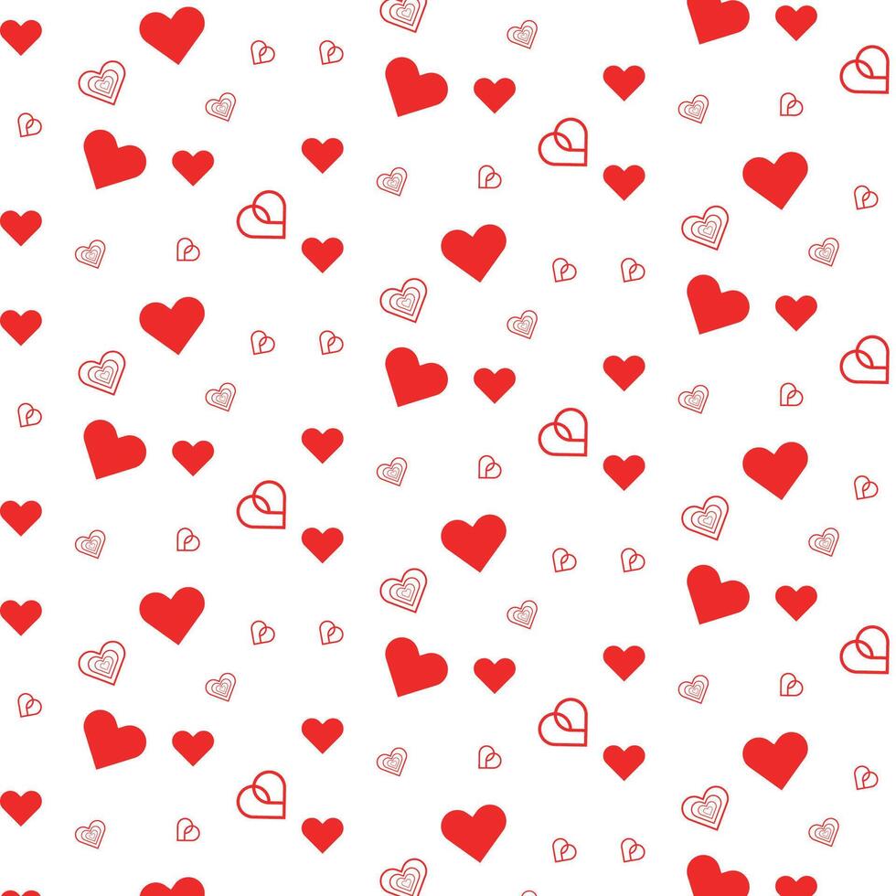 Valentine pattern with red hearts vector