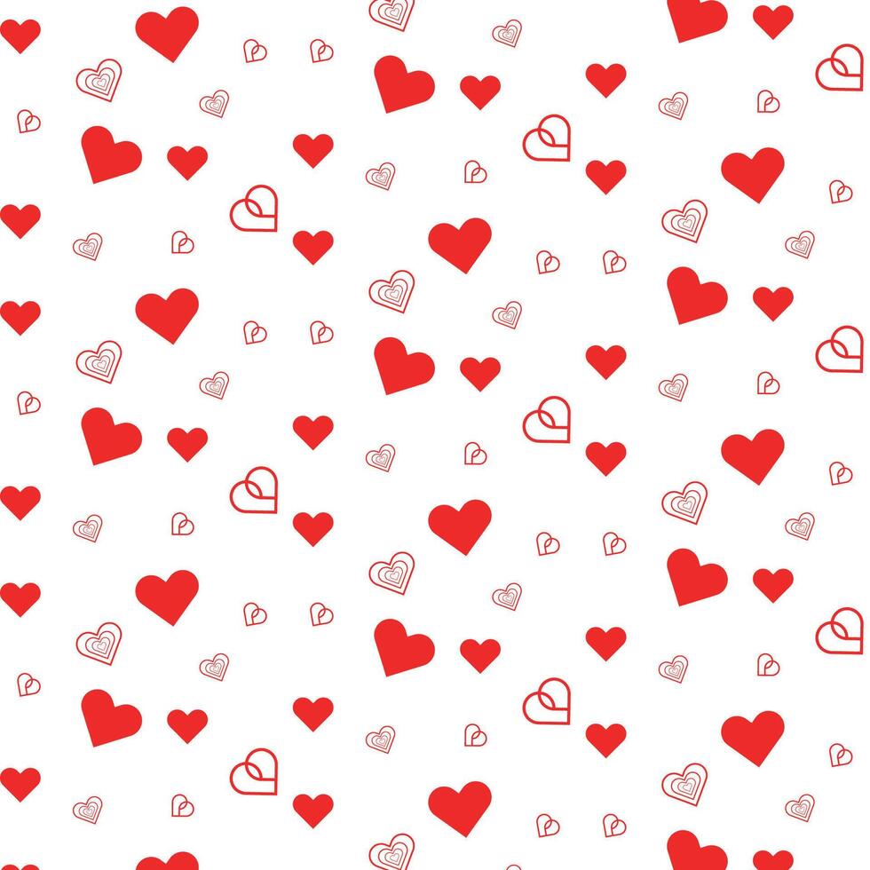 Valentine pattern with red hearts vector