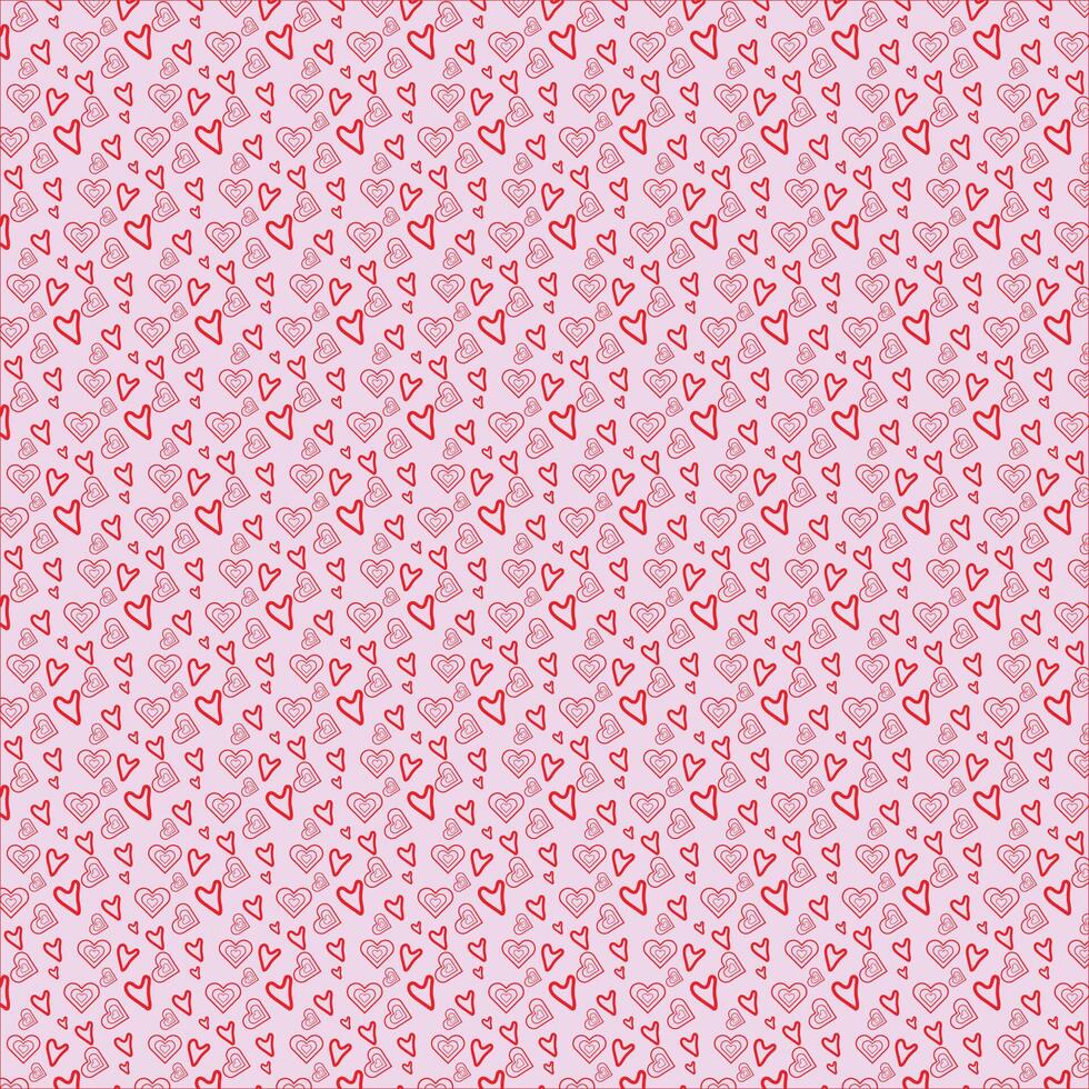 Patterns of hand drawn hearts vector