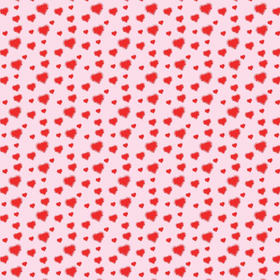 Seamless pattern with red hearts vector