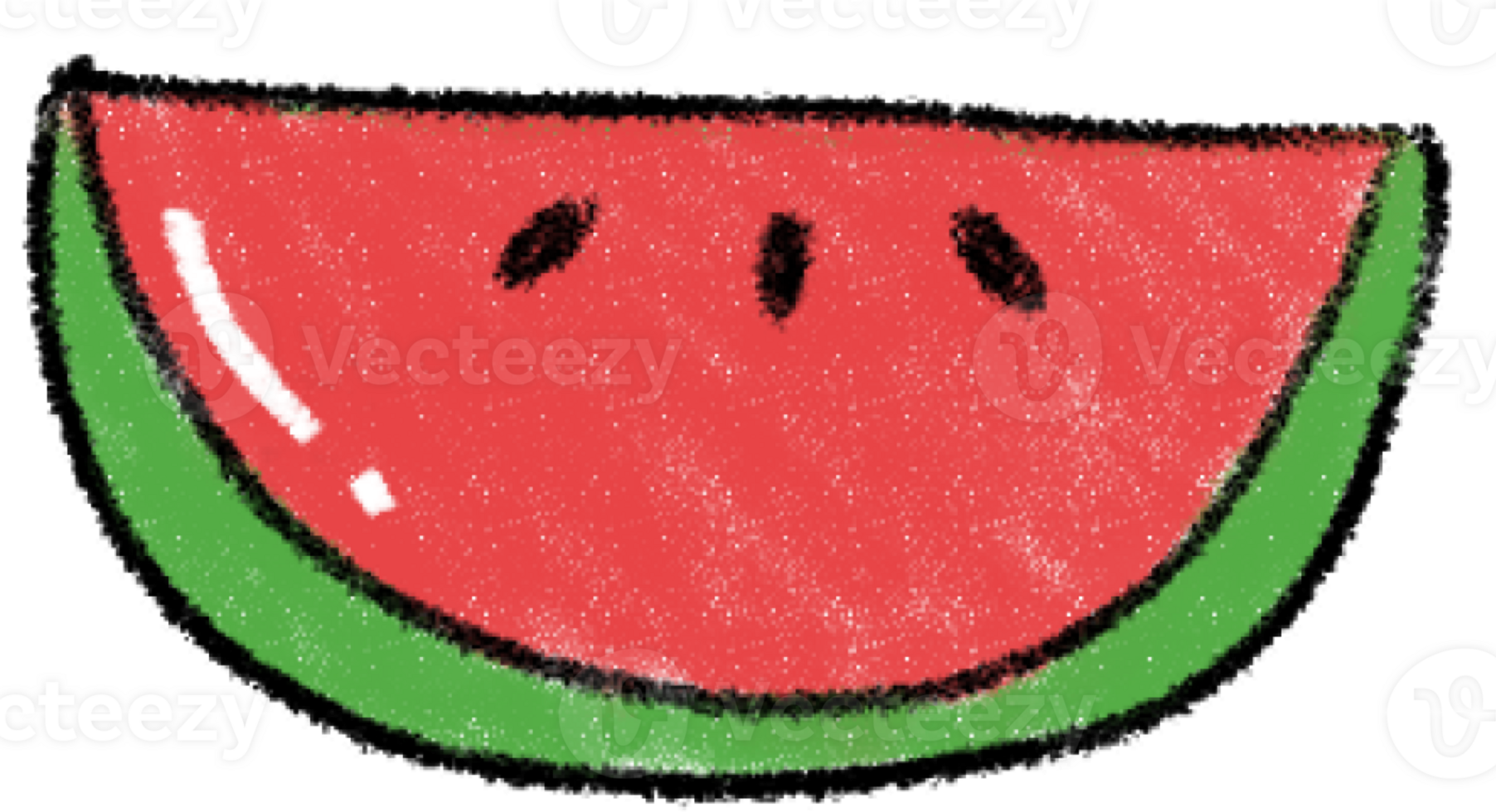 watermelon colored pencil lines cute png