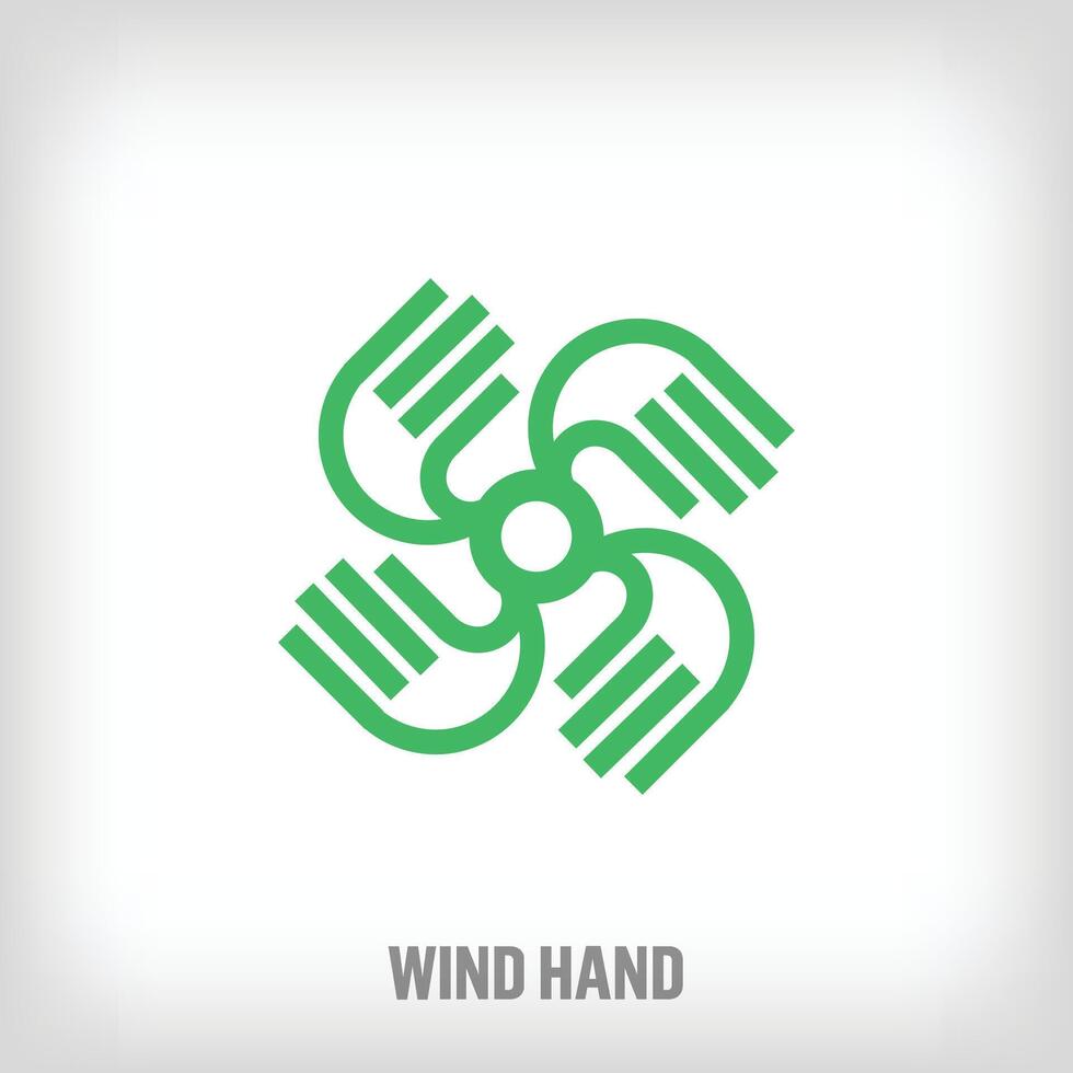 viento ventilador firmar logo diseño logo desde creativo manos y dedos. renovable social energía vector. vector