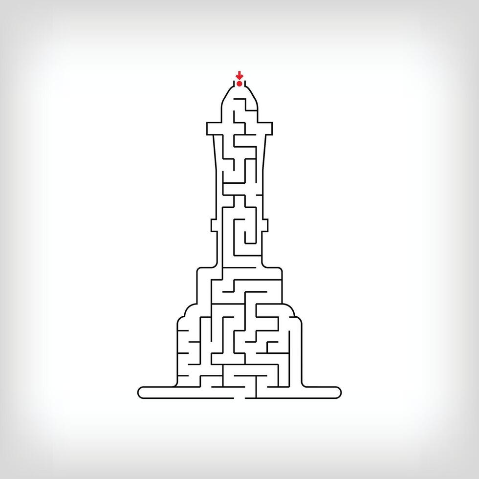 Unique Turkiye, izmir clock tower line maze puzzle. Confusing city recognition and educational activity set. vector