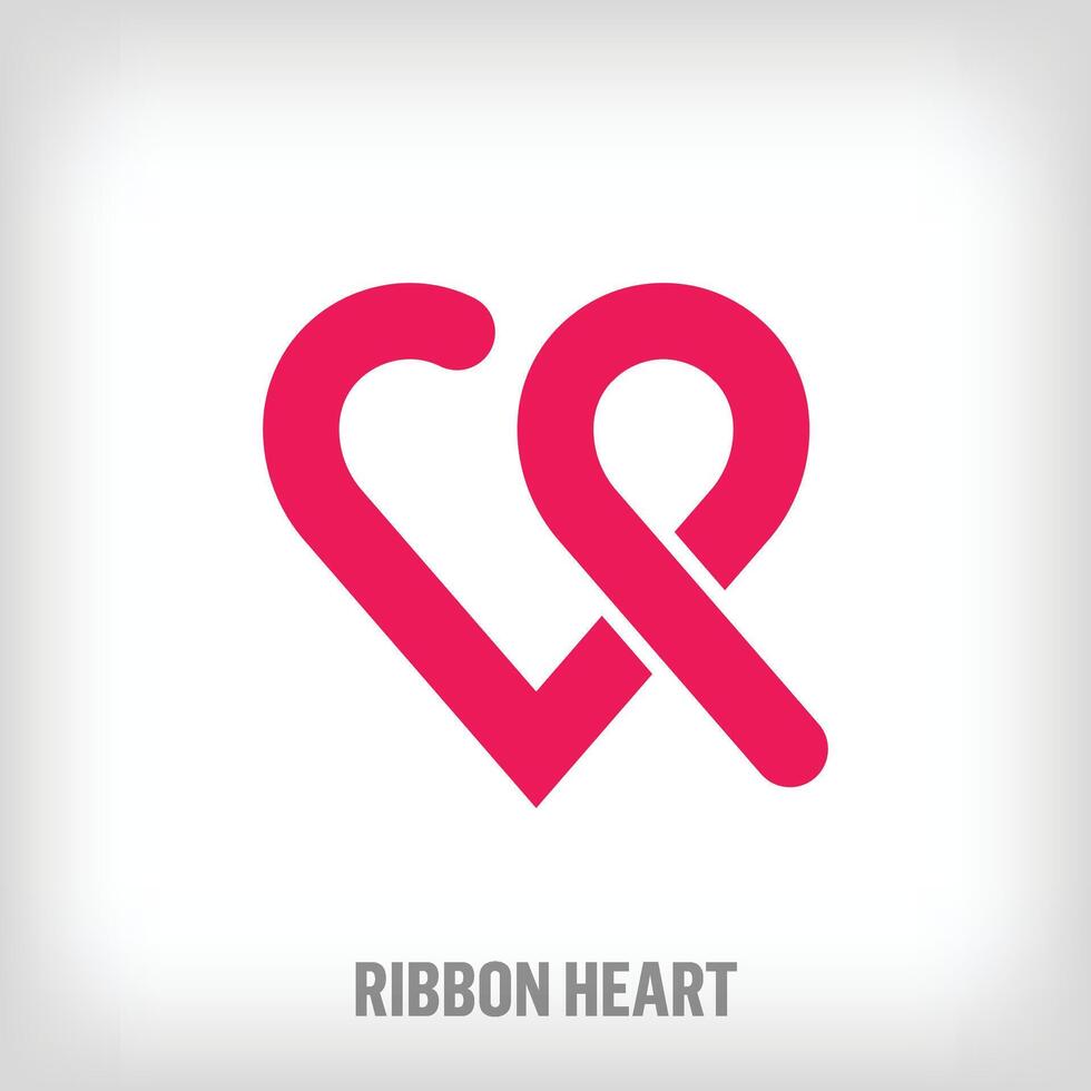 Creative heart and ribbon formation logo design. Vector social awareness with health.