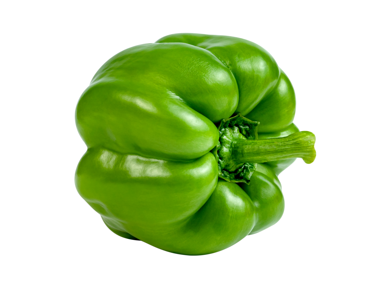 green sweet bell pepper sliced isolated png
