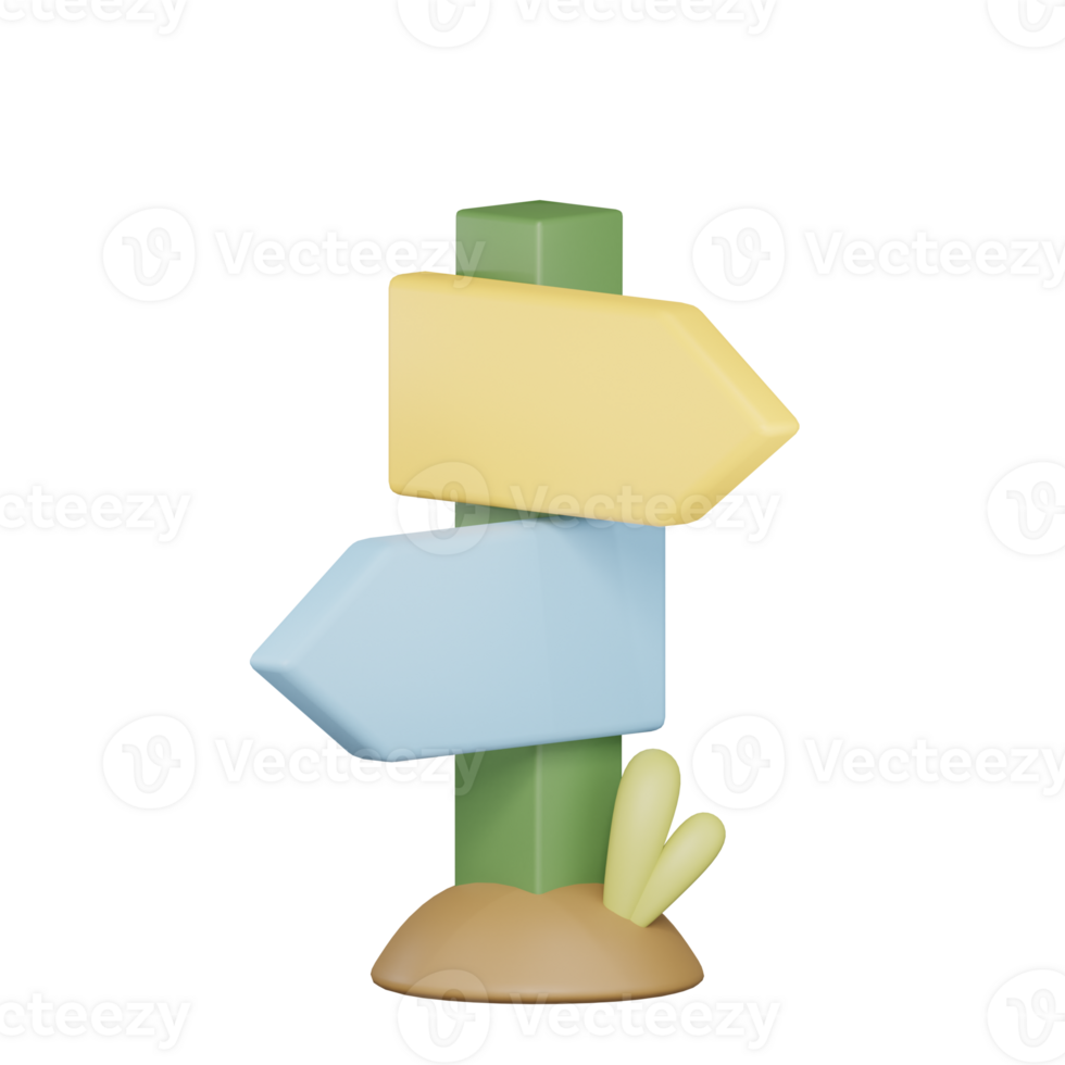 Direction Board 3d illustration png