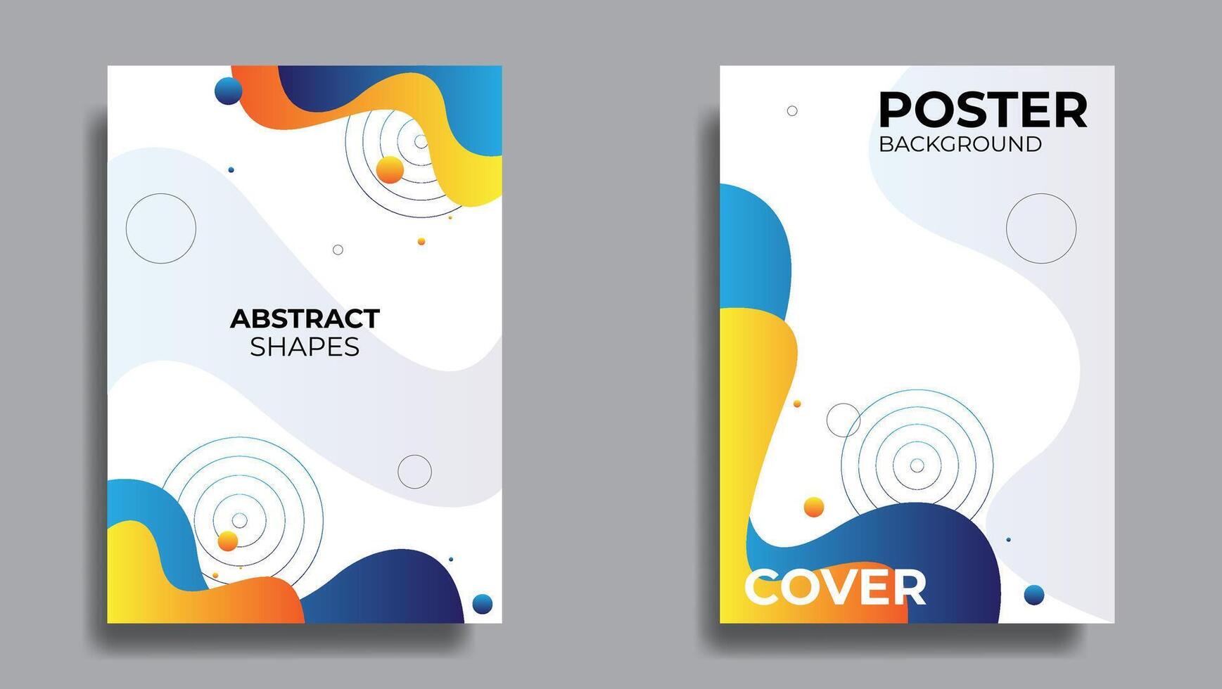abstract fluid background with blue and orange or yellow color for poster, cover, flyer, etc. vector illustration
