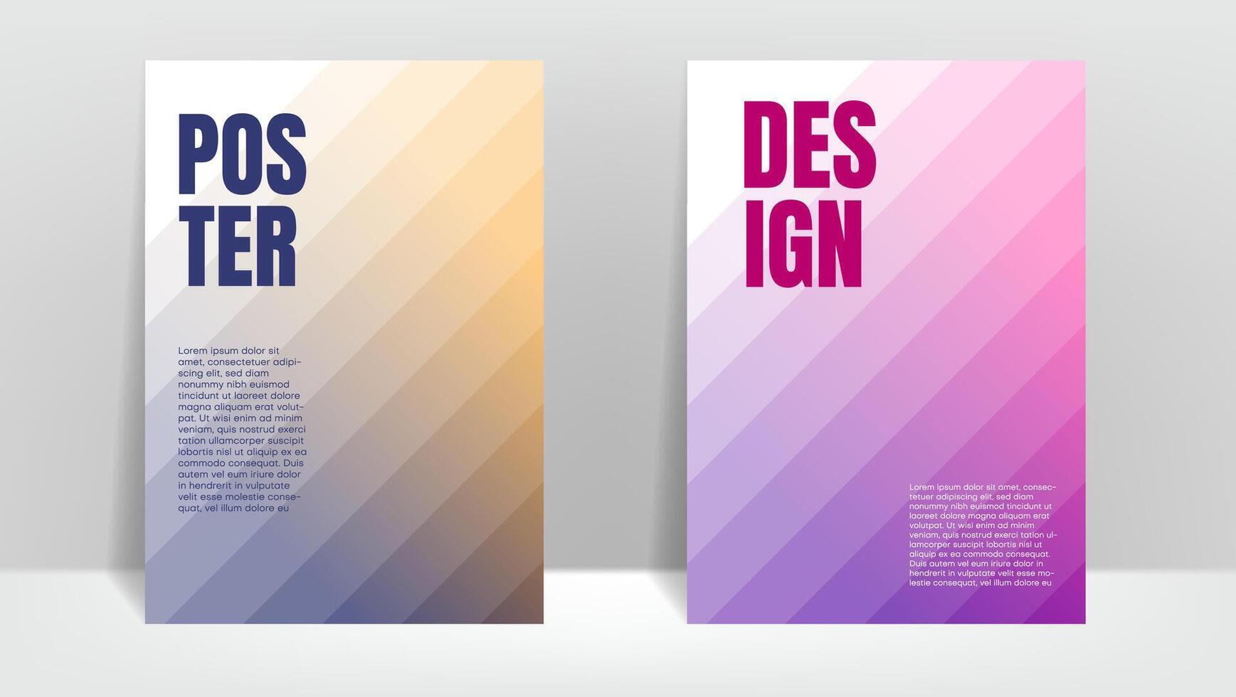 gradient abstract stripes poster background set. vector illustration
