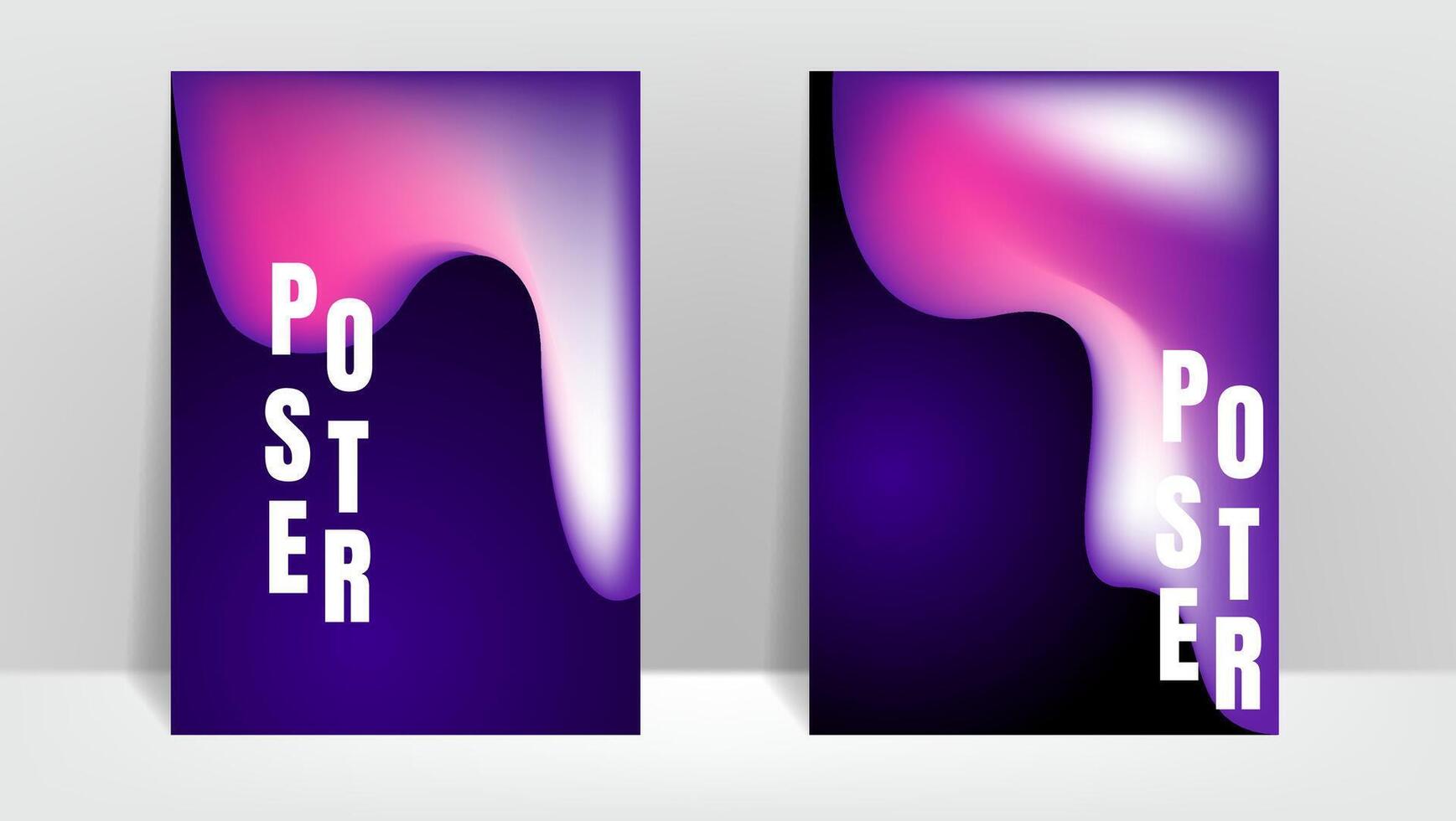 abstract liquid poster background design with dark purple and pink color. vector illustration