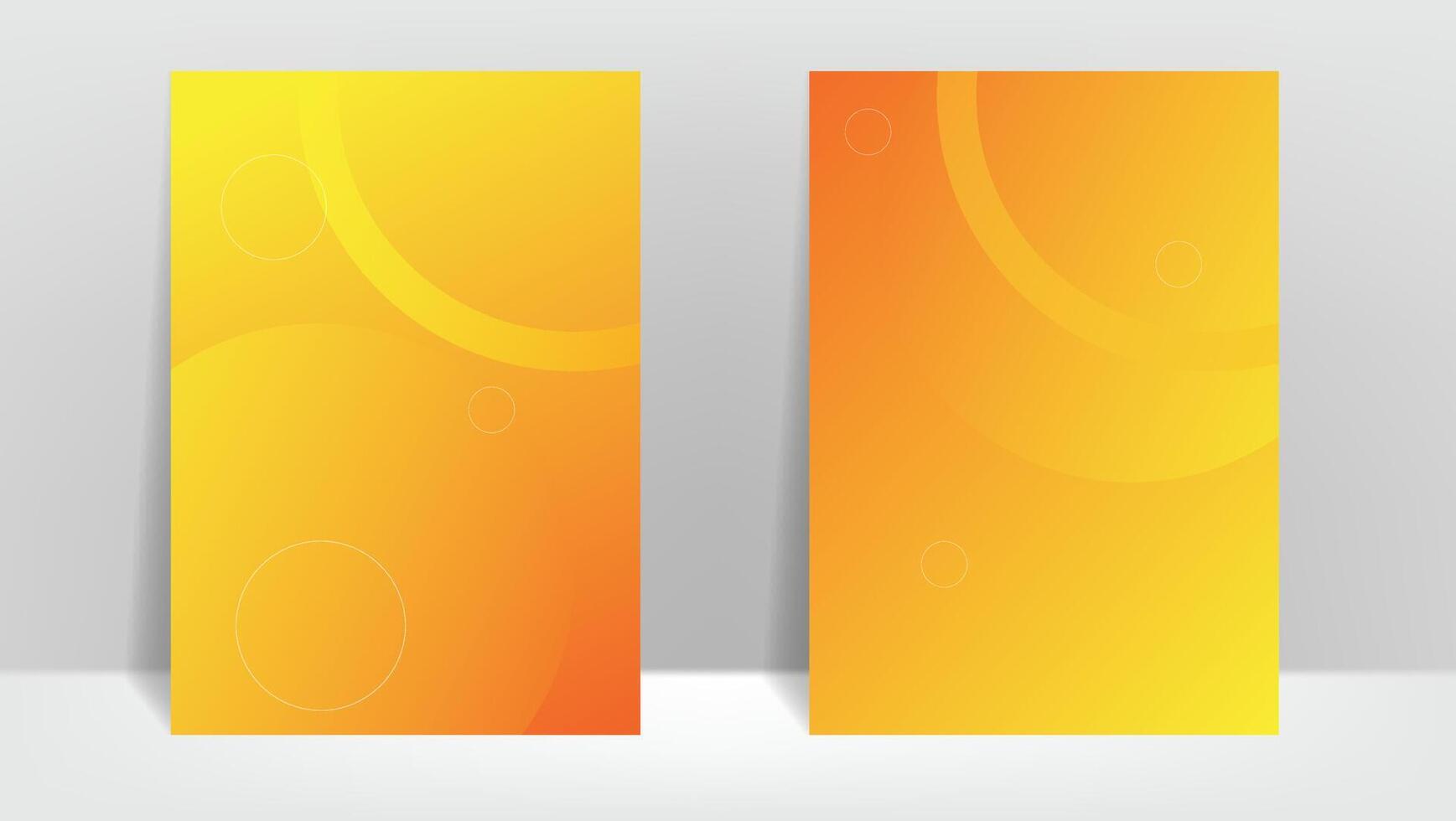 abstract yellow cover background with circle shapes. vector illustration