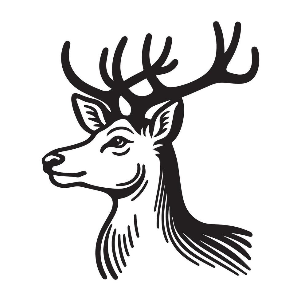 Deer vector illustration for coloring